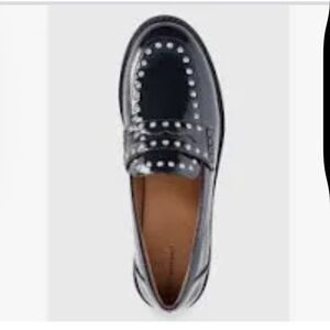 Free Assembly Faux  Leather Rhinestone Penny Loafers